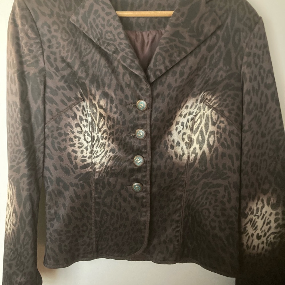 Elegant Leopard Print Women's Blazer